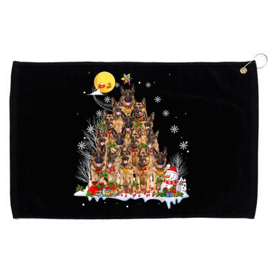 Ger Shepherd Dog Lover Matching Santa Christmas Tree Gift Grommeted Golf Towel