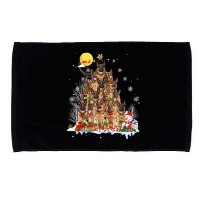 Ger Shepherd Dog Lover Matching Santa Christmas Tree Gift Microfiber Hand Towel