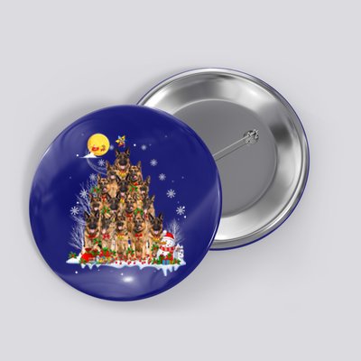 Ger Shepherd Dog Lover Matching Santa Christmas Tree Gift Button