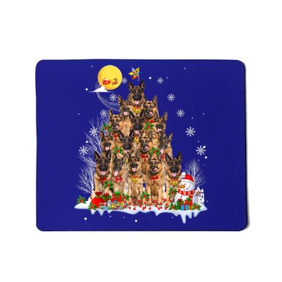 Ger Shepherd Dog Lover Matching Santa Christmas Tree Gift Mousepad