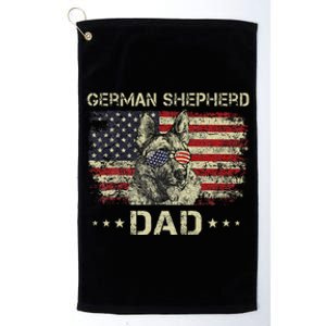 German Shepherd Dad Dog Lovers American Flag 4th Of July Platinum Collection Golf Towel