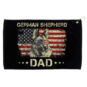 German Shepherd Dad Dog Lovers American Flag 4th Of July Grommeted Golf Towel