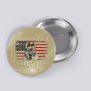 German Shepherd Dad Dog Lovers American Flag 4th Of July Button