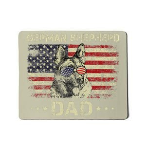 German Shepherd Dad Dog Lovers American Flag 4th Of July Mousepad