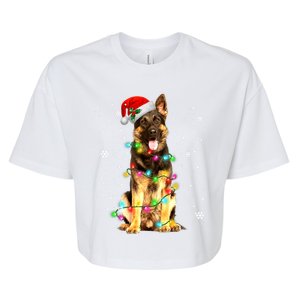 Ger Shepherd Dog Tree Christmas Sweater Xmas Dogs Funny Gift Bella+Canvas Jersey Crop Tee