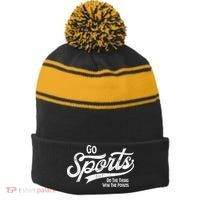 Go Sports Do The Thing Win The Points Stripe Pom Pom Beanie