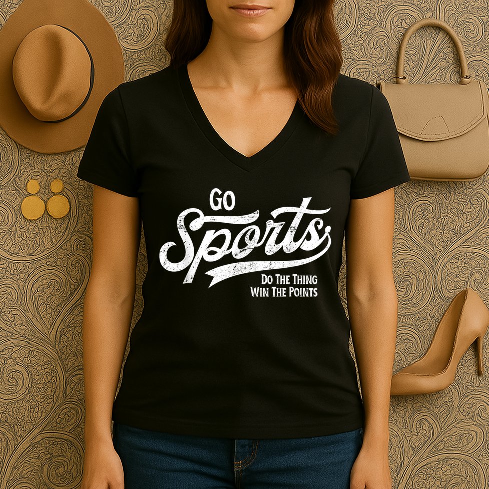 Go Sports Do The Thing Win The Points Women's V-Neck T-Shirt