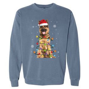 Ger Shepherd Dog Tree Christmas Sweater Xmas Dogs Gift Garment-Dyed Sweatshirt