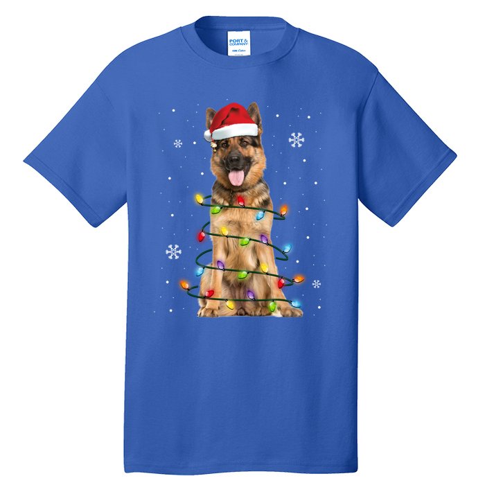 Ger Shepherd Dog Tree Christmas Sweater Xmas Dogs Gift Tall T-Shirt