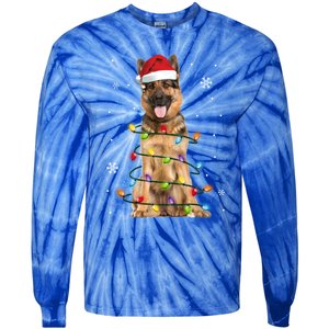 Ger Shepherd Dog Tree Christmas Sweater Xmas Dogs Gift Tie-Dye Long Sleeve Shirt