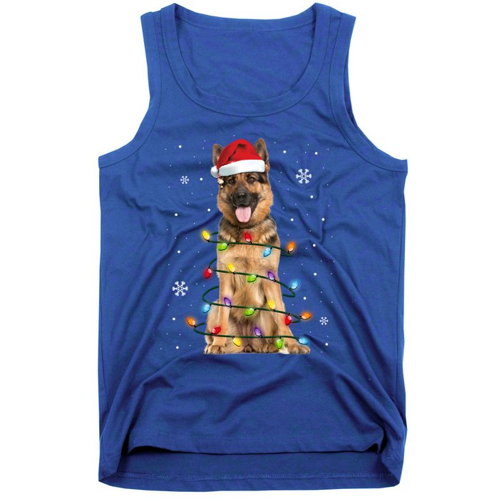 Ger Shepherd Dog Tree Christmas Sweater Xmas Dogs Gift Tank Top