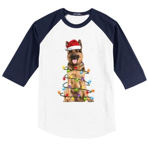 Ger Shepherd Dog Tree Christmas Sweater Xmas Dogs Gift Baseball Sleeve Shirt