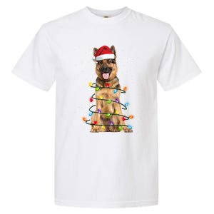 Ger Shepherd Dog Tree Christmas Sweater Xmas Dogs Gift Garment-Dyed Heavyweight T-Shirt