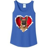 Ger Shepherd Dog Rose Heart Valentines Day Couple Gift Ladies Essential Tank