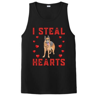 Ger Shepherd Dog Themed I Steal Hearts Cute Valentine Day Gift PosiCharge Competitor Tank