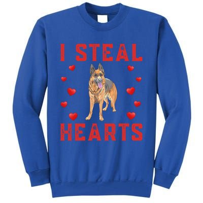 Ger Shepherd Dog Themed I Steal Hearts Cute Valentine Day Gift Tall Sweatshirt