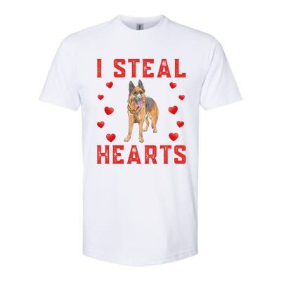 Ger Shepherd Dog Themed I Steal Hearts Cute Valentine Day Gift Softstyle® CVC T-Shirt