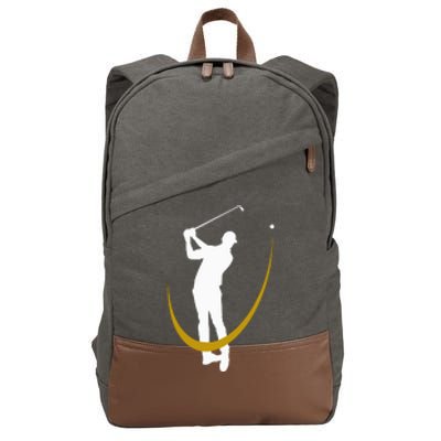 Golf Shot De Golfeur Le Golf Cotton Canvas Backpack