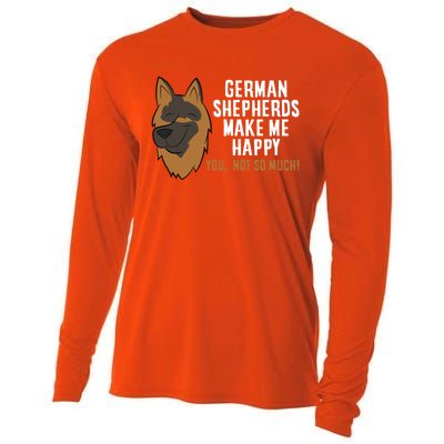 Ger Shepherd Dogs Make Me Happy Ger Shepherd Lover Great Gift Cooling Performance Long Sleeve Crew