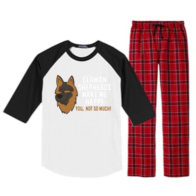 Ger Shepherd Dogs Make Me Happy Ger Shepherd Lover Great Gift Raglan Sleeve Pajama Set