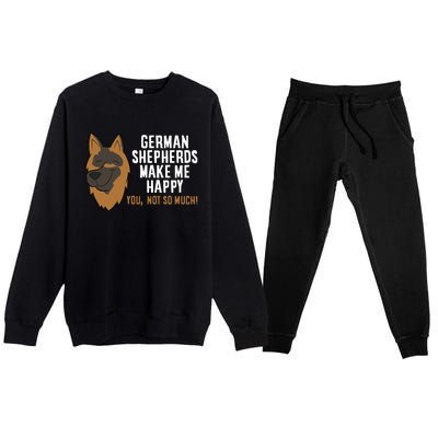 Ger Shepherd Dogs Make Me Happy Ger Shepherd Lover Great Gift Premium Crewneck Sweatsuit Set