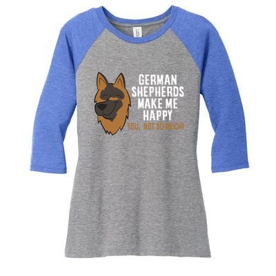 Ger Shepherd Dogs Make Me Happy Ger Shepherd Lover Great Gift Women's Tri-Blend 3/4-Sleeve Raglan Shirt