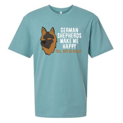 Ger Shepherd Dogs Make Me Happy Ger Shepherd Lover Great Gift Sueded Cloud Jersey T-Shirt