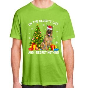 Ger Shepherd Dog Xmas Naughty List And I Regret Nothing Gift Adult ChromaSoft Performance T-Shirt