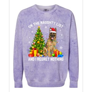 Ger Shepherd Dog Xmas Naughty List And I Regret Nothing Gift Colorblast Crewneck Sweatshirt