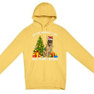 Ger Shepherd Dog Xmas Naughty List And I Regret Nothing Gift Premium Pullover Hoodie