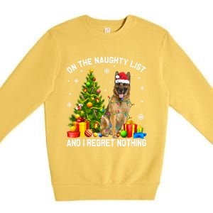 Ger Shepherd Dog Xmas Naughty List And I Regret Nothing Gift Premium Crewneck Sweatshirt