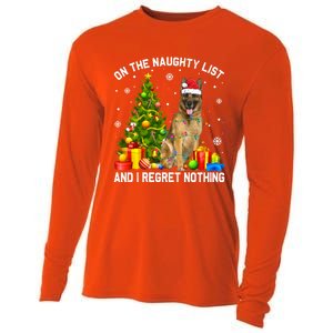 Ger Shepherd Dog Xmas Naughty List And I Regret Nothing Gift Cooling Performance Long Sleeve Crew