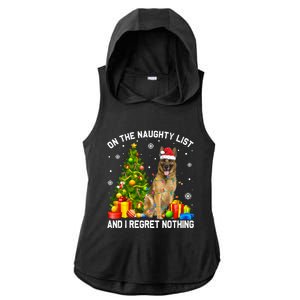 Ger Shepherd Dog Xmas Naughty List And I Regret Nothing Gift Ladies PosiCharge Tri-Blend Wicking Draft Hoodie Tank