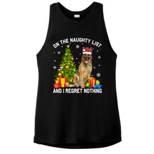 Ger Shepherd Dog Xmas Naughty List And I Regret Nothing Gift Ladies PosiCharge Tri-Blend Wicking Tank