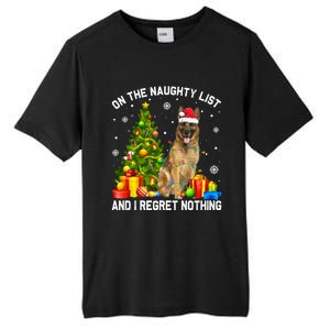 Ger Shepherd Dog Xmas Naughty List And I Regret Nothing Gift Tall Fusion ChromaSoft Performance T-Shirt