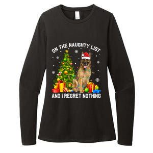 Ger Shepherd Dog Xmas Naughty List And I Regret Nothing Gift Womens CVC Long Sleeve Shirt