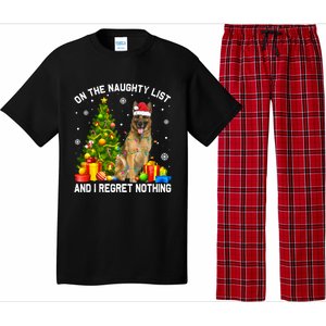 Ger Shepherd Dog Xmas Naughty List And I Regret Nothing Gift Pajama Set