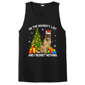 Ger Shepherd Dog Xmas Naughty List And I Regret Nothing Gift PosiCharge Competitor Tank