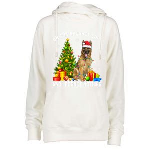 Ger Shepherd Dog Xmas Naughty List And I Regret Nothing Gift Womens Funnel Neck Pullover Hood