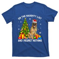 Ger Shepherd Dog Xmas Naughty List And I Regret Nothing Gift T-Shirt