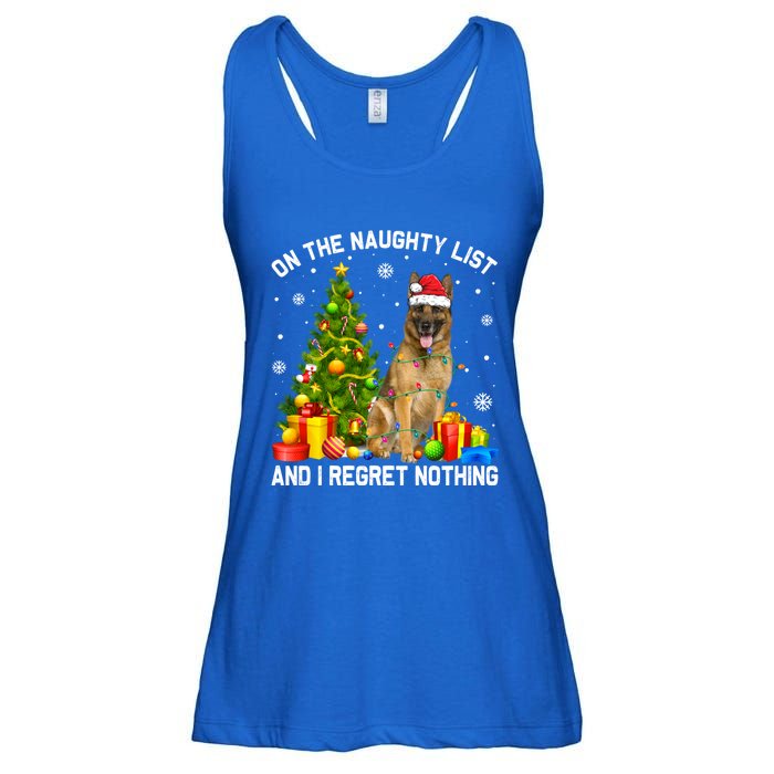 Ger Shepherd Dog Xmas Naughty List And I Regret Nothing Gift Ladies Essential Flowy Tank