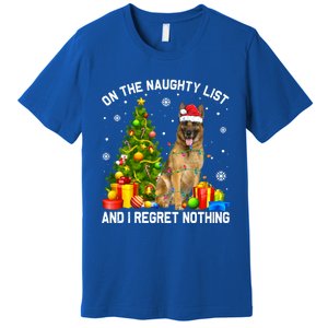 Ger Shepherd Dog Xmas Naughty List And I Regret Nothing Gift Premium T-Shirt