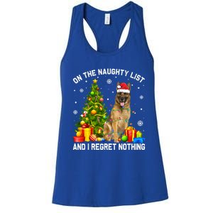 Ger Shepherd Dog Xmas Naughty List And I Regret Nothing Gift Women's Racerback Tank