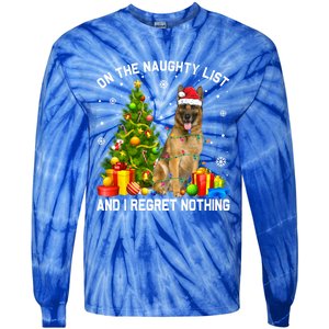 Ger Shepherd Dog Xmas Naughty List And I Regret Nothing Gift Tie-Dye Long Sleeve Shirt