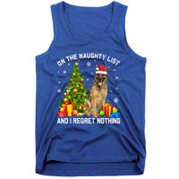 Ger Shepherd Dog Xmas Naughty List And I Regret Nothing Gift Tank Top