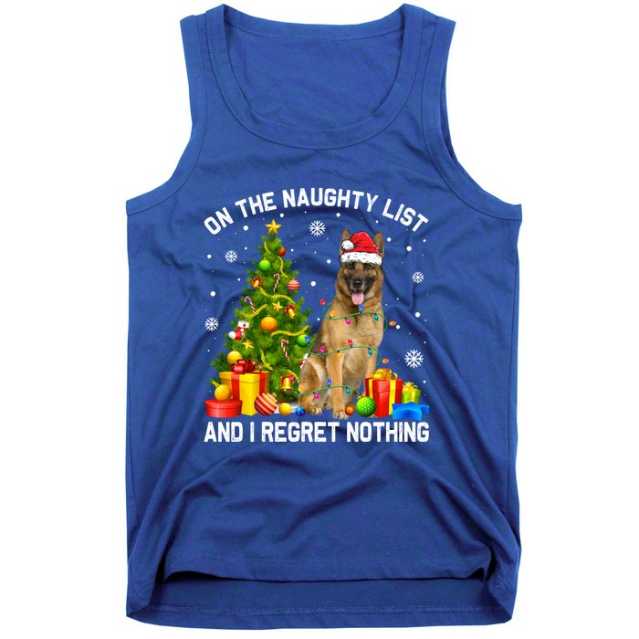 Ger Shepherd Dog Xmas Naughty List And I Regret Nothing Gift Tank Top