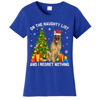 Ger Shepherd Dog Xmas Naughty List And I Regret Nothing Gift Women's T-Shirt