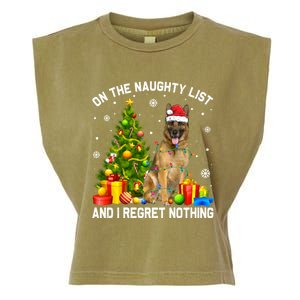 Ger Shepherd Dog Xmas Naughty List And I Regret Nothing Gift Garment-Dyed Women's Muscle Tee