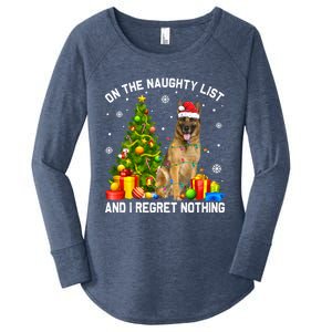 Ger Shepherd Dog Xmas Naughty List And I Regret Nothing Gift Women's Perfect Tri Tunic Long Sleeve Shirt