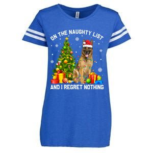 Ger Shepherd Dog Xmas Naughty List And I Regret Nothing Gift Enza Ladies Jersey Football T-Shirt